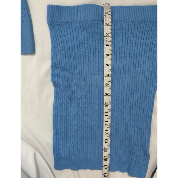 Fashionnova Take Notice 3 Piece Light Blue Knit Set Cardigan Top Skirt Cute S - Picture 12 of 12